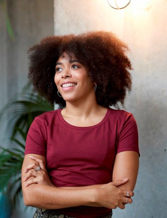 Women smiling