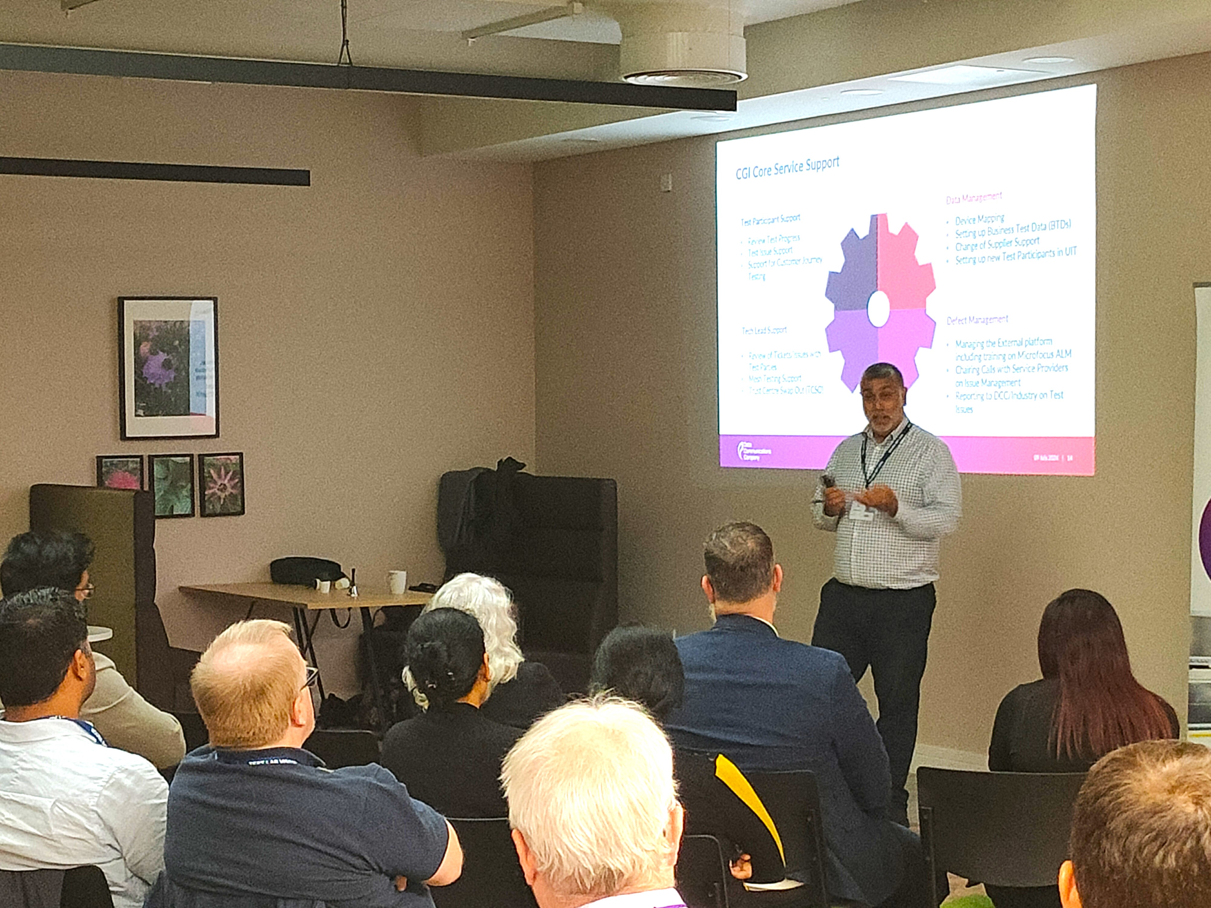 Presenting to industry stakeholders at our testing services day
