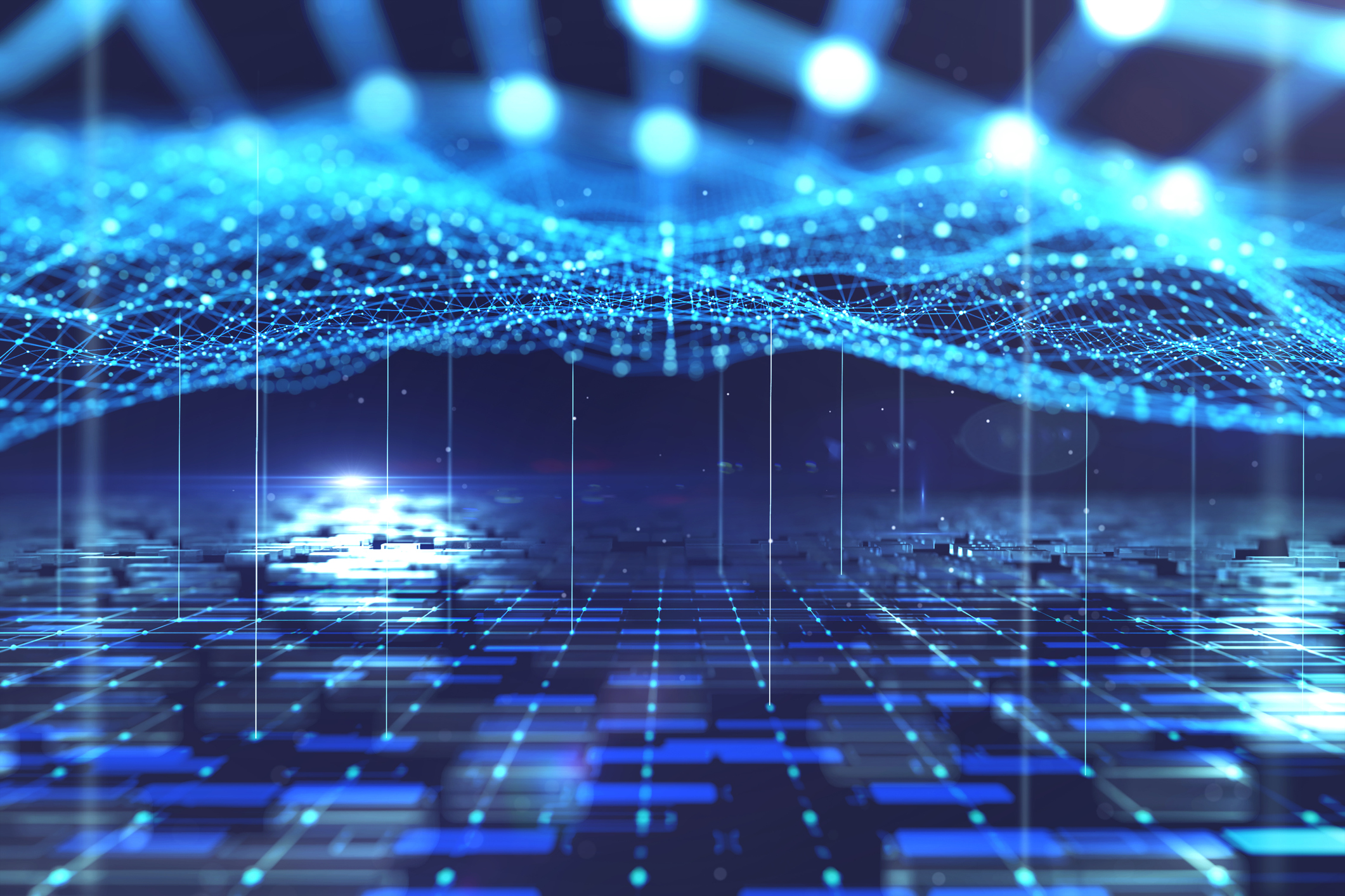 Computer and network data connection - stock photo