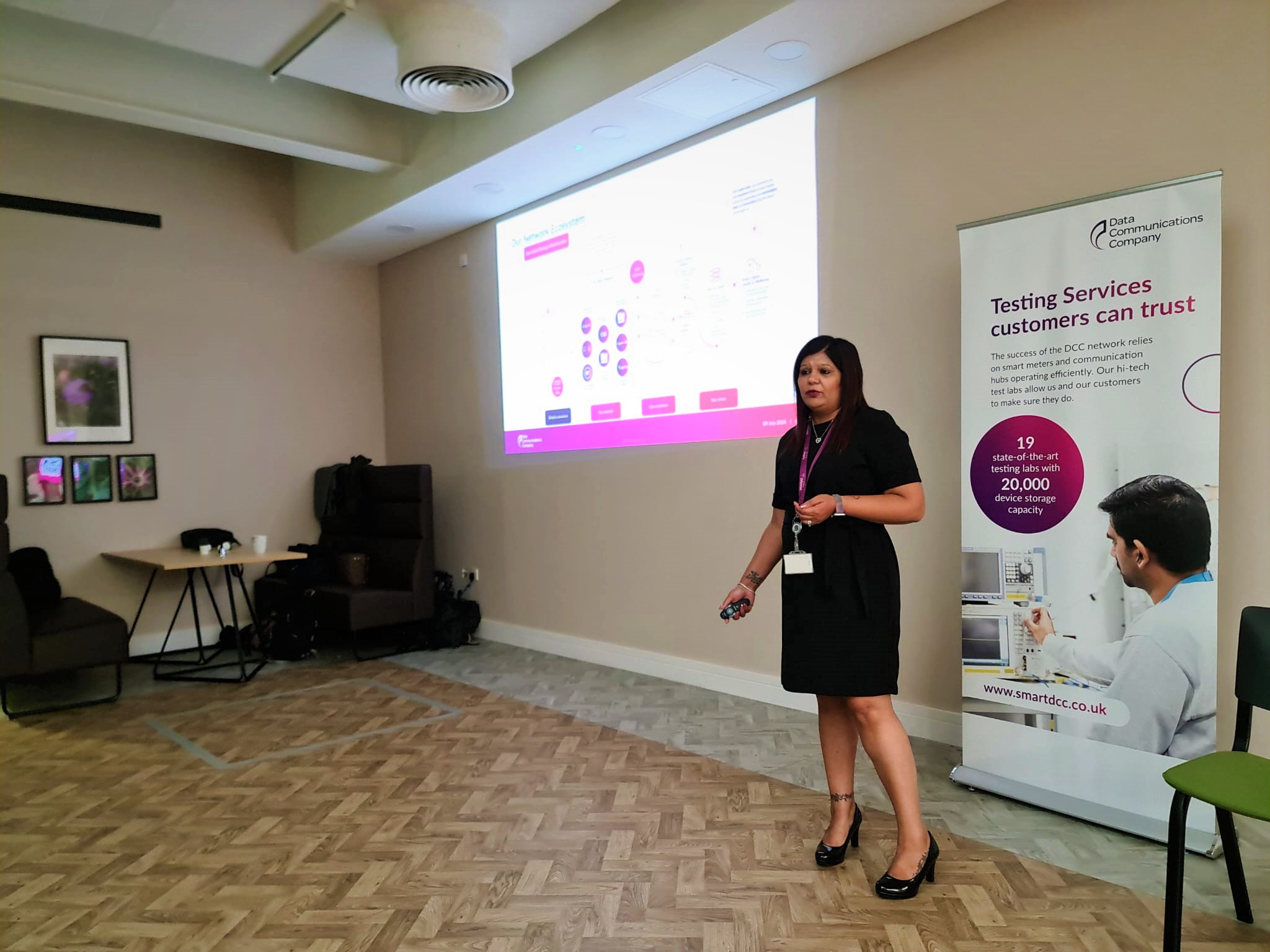 Reena Parmar, Head of Testing Services, delivers a presentation