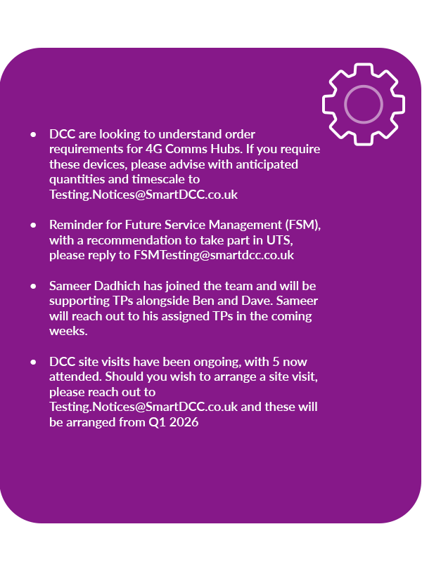 A graphic showing the latest UIT updates from DCC Testing Services