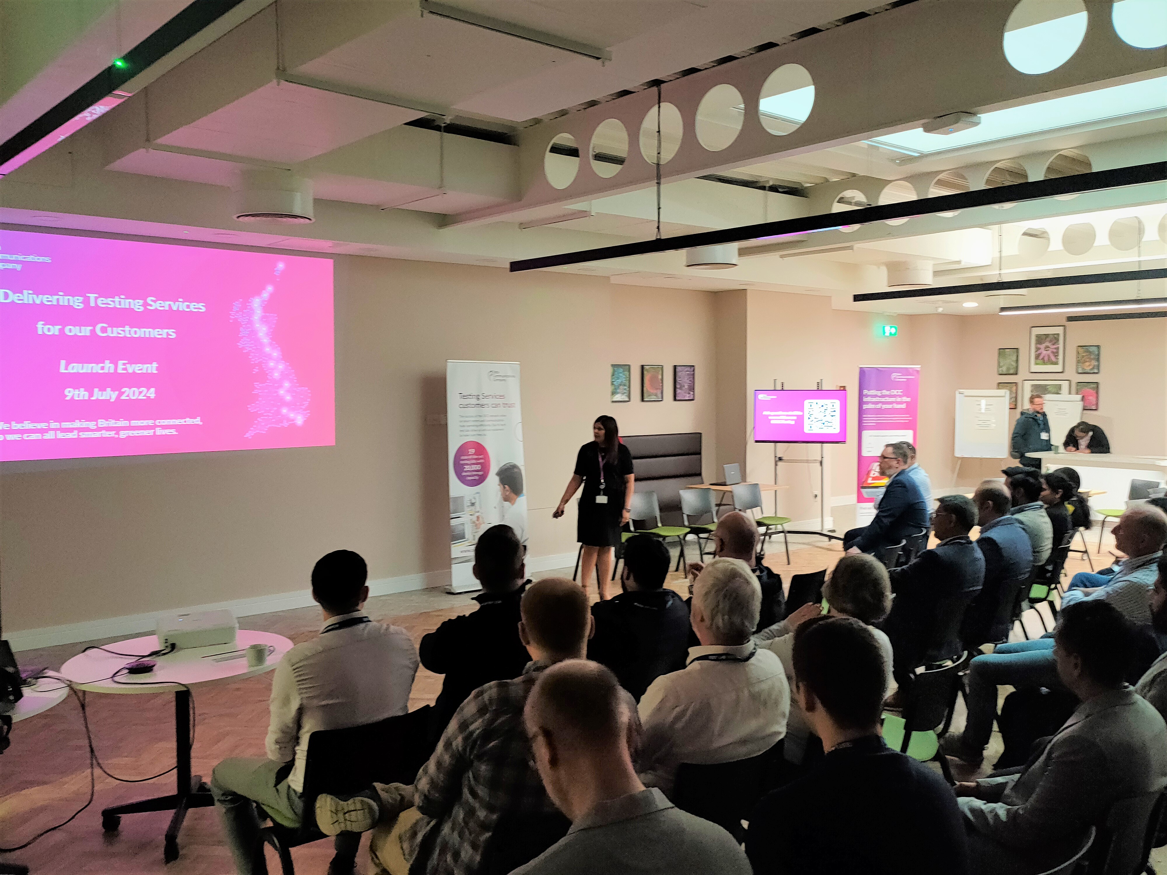 Reena Parmar presenting to industry representatives